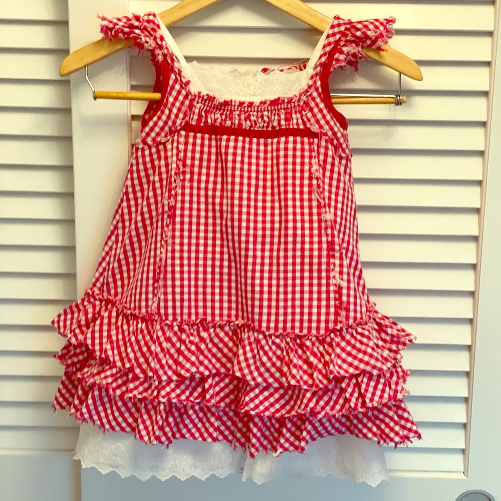 Girls sleeveless Boutique dress checkered